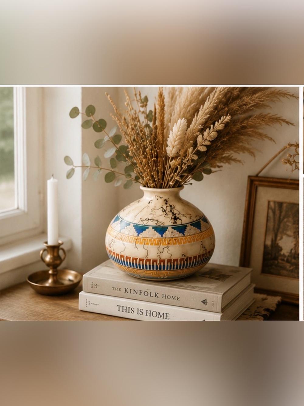 Mabeline Grey Navajo Horse Hair Pottery Vase Signed Southwestern Native Art